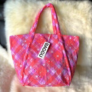 NWT Baggu Cloud Bag - Pink Star Plaid